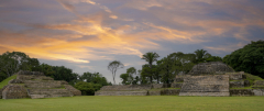 1778UZ-Maya-Pyramiden-Altun-Belize-Panorama-Abendrot