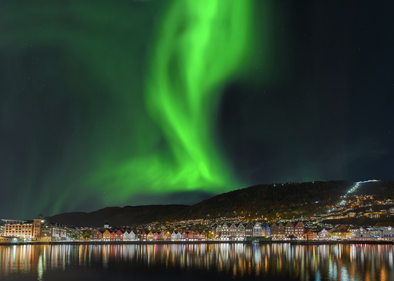 Nordlicht in Bergen Norwegen