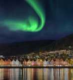 Bergen Stadt Norwegen Bryggen Nordlicht