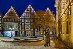 Rinteln Marktplatz beleuchtet Winter