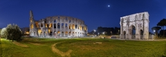 0409K-423K-Kolosseum-mit-Konstantinsbogen-Rom-beleuchtet-Panorama-DRI