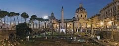 0578K-579K-Trajansforum-Trajansäule-Kaiserforen-Rom-beleuchtet-Panorama
