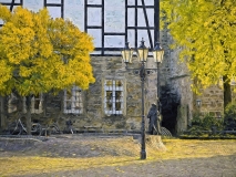 9887 Marktplatz Rinteln  Herbst gemalt 80x60x Druck